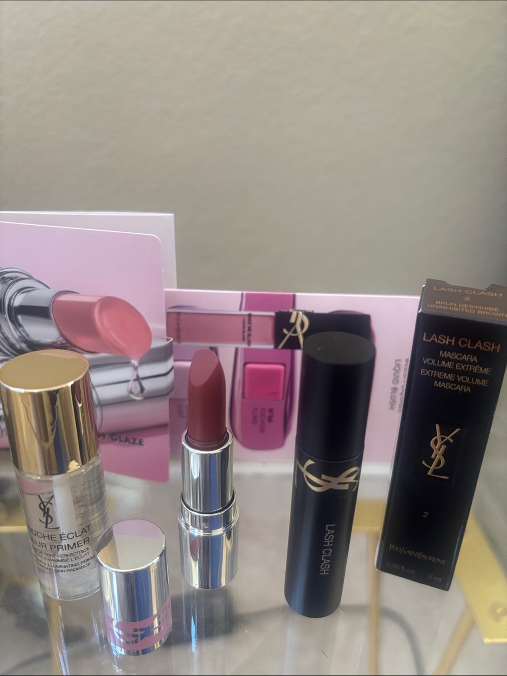 Yves Saint Laurent Nude Pink Lipstick & Black Mascara Set